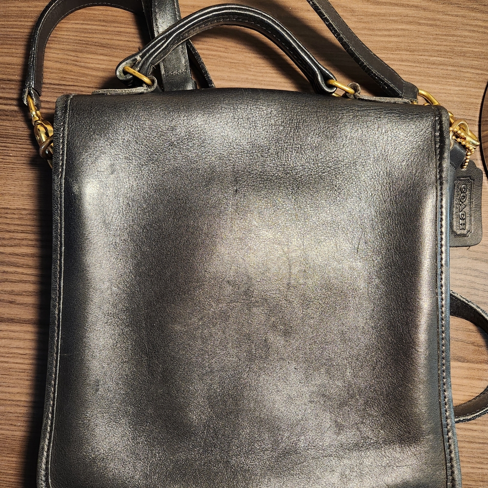 Vintage Black Coach Station Bag 5130 Crossbody Bag - Picture 2 of 11